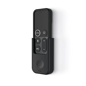 elago apple tv remote holder mount compatible with apple tv remote 4k / 4th generation – reusable gel pad or screw mounting options, support wired charging, keeps it secure, cable management