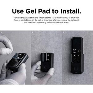 elago Apple TV Remote Holder Mount Compatible with Apple TV Remote 4K / 4th Generation - Reusable Gel Pad or Screw Mounting Options, Support Wired Charging, Keeps It Secure, Cable Management