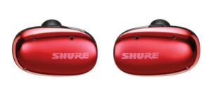 shure aonic free true wireless earbuds, sound isolating wireless bluetooth earphones, 21-hr battery life, studio-quality sound, clear call, durable quality, lightweight, fingertip control – red