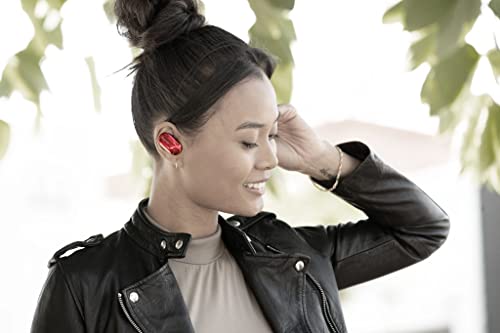 Shure AONIC Free True Wireless Earbuds, Sound Isolating Wireless Bluetooth Earphones, 21-Hr Battery Life, Studio-Quality Sound, Clear Call, Durable Quality, Lightweight, Fingertip Control - Red