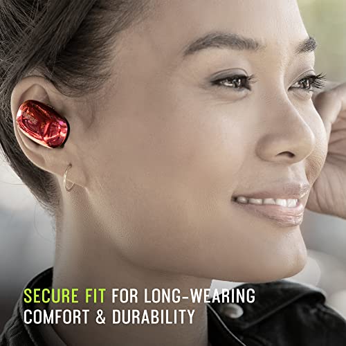 Shure AONIC Free True Wireless Earbuds, Sound Isolating Wireless Bluetooth Earphones, 21-Hr Battery Life, Studio-Quality Sound, Clear Call, Durable Quality, Lightweight, Fingertip Control - Red