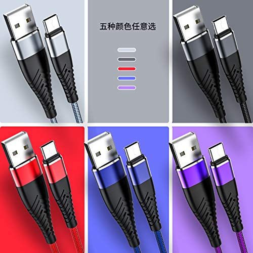 (Blue) USB c Cable(6.6ft*2pack) USB A to USB-C Charge Braided Cord Compatible with Samsung Galaxy S10 S10E S9 S8 S20 Plus,Note 10 9 8,Z Flip, and Other USB C Charger