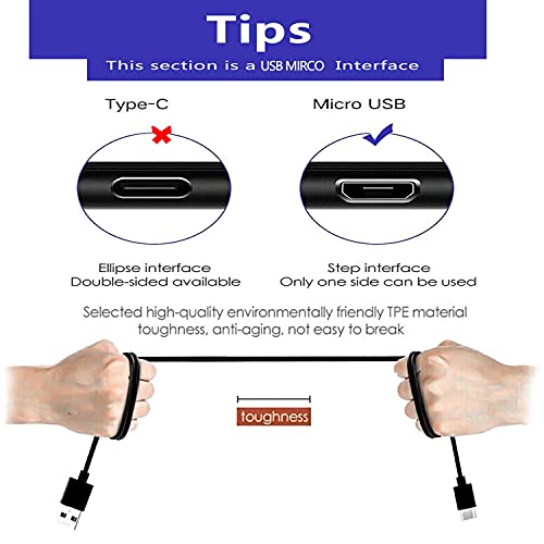 WZHENB Micro USB Keyboard Charger Charging Cable Cord Compatible for Keyboard Cover, Rii, Fintie, logitech K800 Y-R0011, Corsair K57 K63 K83 & More Micro USB Wireless Keyboards