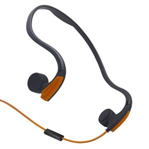 new bone conduction headphones with microphone stereo open-ear sport headphone with noise reduction microphone (orange)