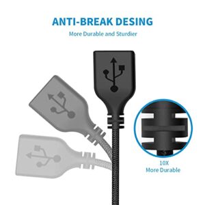 ANDTOBO USB Switch Extension Cable, Upgraded USB Extension Cord with On/Off Power Switch Cable for LED Strips, iOS System, etc- (2 Pack)