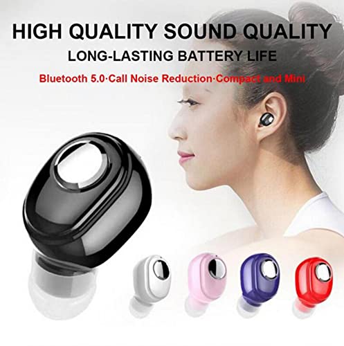 Bluetooth 5.0 Wireless Earbuds, Mini Invisible Single Ear Bluetooth Headset in-Ear Waterproof Headphones for Sport Running for Android iOS