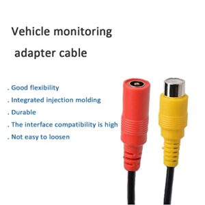 RCA+AV to M12 4 Pin Monitor Cable，4 Pin Male to RCA Female Adapter+DC Male Connector Monitor/Camera Adapter， for Cord for Car Camera（2psck）