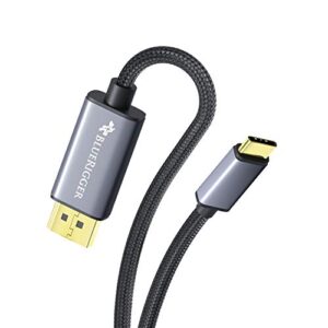 bluerigger usb c to displayport cable for home office (6ft, 4k 60hz, thunderbolt 4, type c, type-c) usb-c to dp cable compatible with vr headsets, macbook pro/air, ipad pro, galaxy, imac, surface book