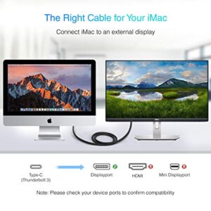 BlueRigger USB C to DisplayPort Cable for Home Office (6FT, 4K 60Hz, Thunderbolt 4, Type C, Type-C) USB-C to DP Cable Compatible with VR headsets, MacBook Pro/Air, iPad Pro, Galaxy, imac, Surface Book