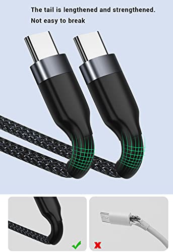 USB C to USB C Cable 1FT 3Pack, 12 inch Short PD 60W Type C Fast Charge Cord Compatible with Samsung Galaxy S21/S21+/S20+ Ultra Note 20, Pixel 4/3 XL, MacBook Air iPad Pro 2020