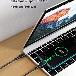 USB C to USB C Cable 1FT 3Pack, 12 inch Short PD 60W Type C Fast Charge Cord Compatible with Samsung Galaxy S21/S21+/S20+ Ultra Note 20, Pixel 4/3 XL, MacBook Air iPad Pro 2020