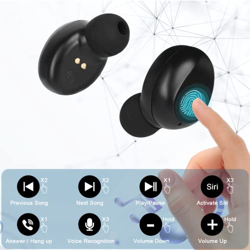 Wireless Earbuds Bluetooth 5.0 Headphones with Digital LED Display Charging Case Stereo Mini Earphones in Ear Headset Waterproof for Motorola Moto E7 Power