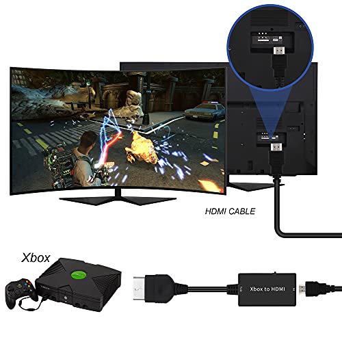 Sheiaier Original Xbox to HDMI Converter with HDMI Cable, HDMI Adapter Video Audio Converter Adapter for Original Xbox