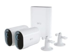 arlo ultra 2 xl wire-free spotlight camera – 2 camera security bundle – 720p, vms5242 (renewed)