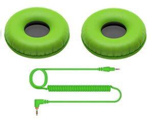 pioneer dj hc-cp08-g – cue1 series ear pad and cord (green)