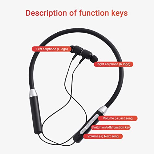 Neckband Bluetooth Headphones - Wireless Earbuds Noise Cancelling, HD Stereo Wireless Sports Earphones, Around Neck Bluetooth Headphones with Mic, Magnetic Attraction