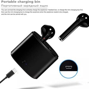 J No'el Wireless Headphones, Wireless Bluetooth 5.1 Earbuds Noise Cancellation in-Ear Built-in Mic with Charging Case for iPhone/Samsung/Android/iOS(Black)