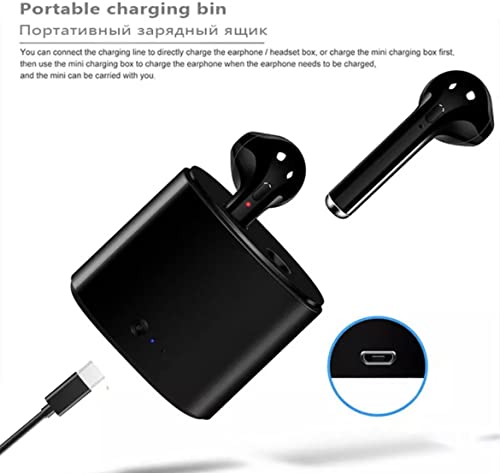 J No'el Wireless Headphones, Wireless Bluetooth 5.1 Earbuds Noise Cancellation in-Ear Built-in Mic with Charging Case for iPhone/Samsung/Android/iOS(Black)