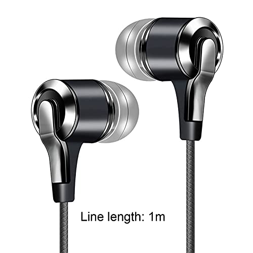 schicj133mm Earphone in-Ear Headphones - X15 Universal Earphone 3.5mm Wired Control in-Ear Sport Headset Compatiable with Smartphone - Black