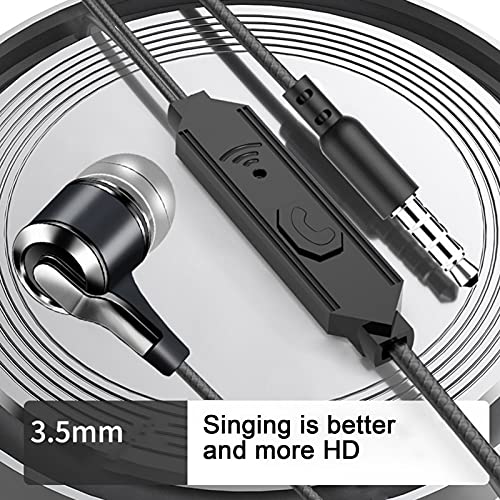 schicj133mm Earphone in-Ear Headphones - X15 Universal Earphone 3.5mm Wired Control in-Ear Sport Headset Compatiable with Smartphone - Black