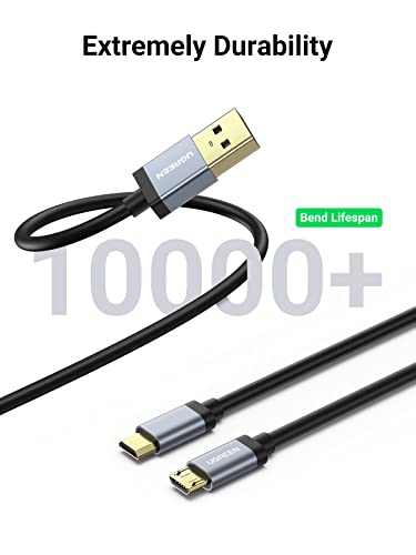 UGREEN Micro USB Cable, Splitter Dual Micro USB Charging Cable Data Sync and Power, Compatible with Two Android Phones Tablets PS4 Game Controller Samsung Galaxy Note LG Nexus, 3ft