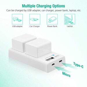 FirstPower Replace Arlo Pro Arlo Pro 2 Upgraded Rechargeable Battery VMA4400 2-Pack & Dual Quick LCD Charger for Arlo Pro, Arlo Pro 2, Arlo Go, Arlo Security Light Batteries