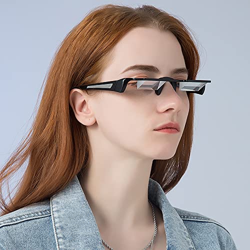 Sigvetan 2022 Lazy Glasses Laying Down Light Prism Glasses Light-weight 90Angle Prism Glasses Neck Relaxer for Lying down Reading and Watching Tv/Phone(Grey)