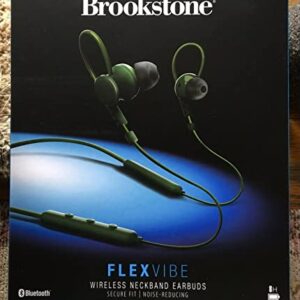 Brookstone FLEXVIBE Wrap-Around Neckband Sports Earbuds Green