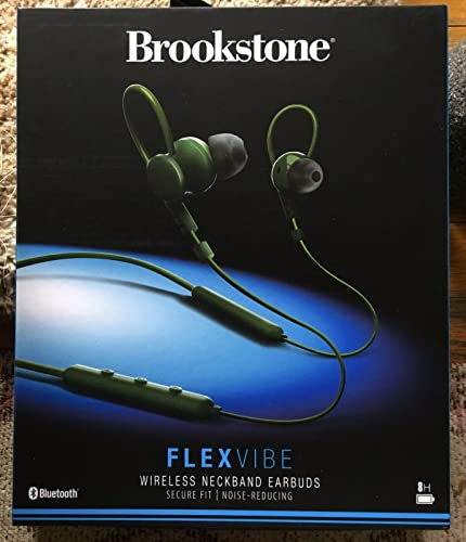 Brookstone FLEXVIBE Wrap-Around Neckband Sports Earbuds Green