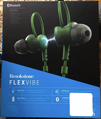 Brookstone FLEXVIBE Wrap-Around Neckband Sports Earbuds Green