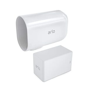 arlo extended battery and housing – arlo certified accessory – up to 2.5x battery life, works with arlo ultra, ultra 2, pro 3 and pro 4 cameras, white – vma5410