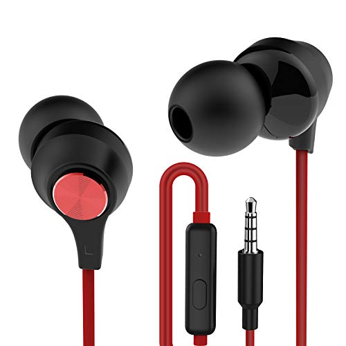 Tecno Wired Earbuds with Microphone for Computer, Earphones Wired with Mic Volume Control，Powerful Bass, High Fidelity, Earphones Compatible with iPhone with 3.5mm Jack-P1