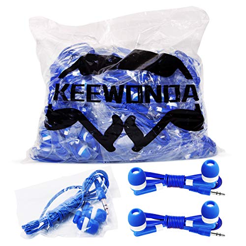 Keewonda Bulk Earbuds Headphones for Classroom 100 Pack School Earbuds for Kids Disposable Earphones Fits 3.5mm Interface for iPad Computers Laptops