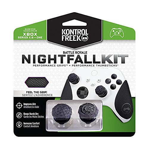 KontrolFreek FPS Freek Battle Royale Nightfall Performance Kit for Xbox One and Xbox Series X Controller | Includes Performance Thumbsticks and Performance Grips | Black