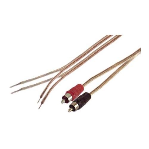 IEC 18 AWG 1-Feet Speaker Wire Pair with RCA Males - Black/Red