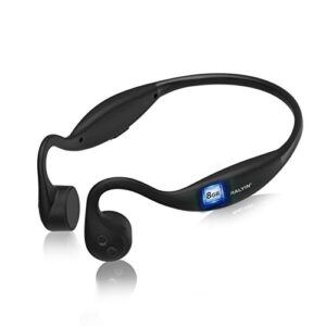 ralyin bone conduction headphones, mp3 player bluetooth headphones, built in 8g memory/mic, sport earphones sweatproof for working running driving (black)