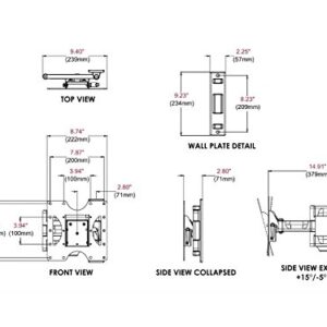 Peerless-AV Paramount Articulating Wall Mount for 22” to 43” Displays, Non-Security