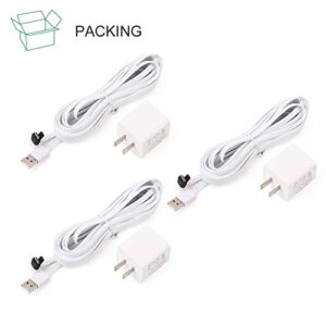 3Pack 30FT Weatherproof Outdoor Power Cable for Arlo Pro and Arlo Pro 2, with Quick Charge 3.0 Power Adapter Charger Continuously Charging Your Camera (White)