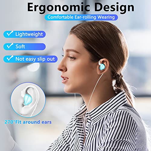 3.5mm HiFi Audio Earphone Deep Bass Stereo Sound Wired Earbuds Noise Isolation Headphones in-Ear Headset with Mic Volume Control Music Sports Earphones for iPhone Samsung Glass Blue