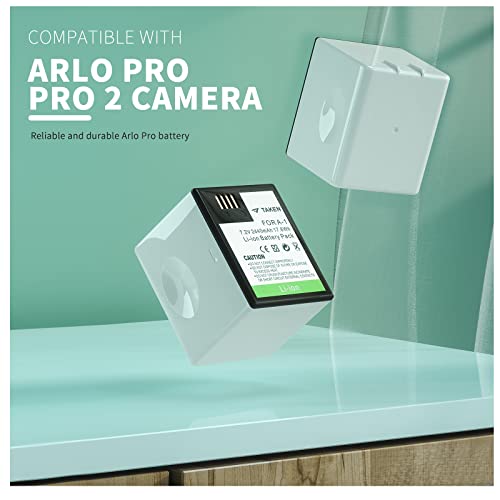Arlo Pro Battery TAKEN 2-Pack 2440mAh Arlo Batteries with LCD Dual Arlo Battery Charger Camera Rechargeable Battery for Arlo Pro and Pro 2（NOT Compatible with Arlo Ultra 2, Arlo Pro 3）
