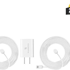 16ft/4.8m Weatherproof Outdoor Charging Cable with Quick Charge Adapter Compatible with Arlo Ultra/Ultra 2/Pro 3/Pro 4 (2 Pack, White) (NOT Compatible with Arlo Essential Spotlight)