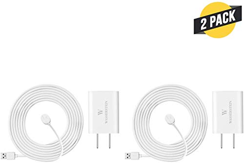 16ft/4.8m Weatherproof Outdoor Charging Cable with Quick Charge Adapter Compatible with Arlo Ultra/Ultra 2/Pro 3/Pro 4 (2 Pack, White) (NOT Compatible with Arlo Essential Spotlight)