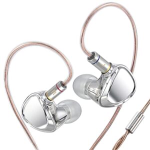 bsbaiss bs1 in ear monitor, dynamic hybrid 4ba+1dd deep bass wired earbuds headphone, hifi stereo iem earphones with detachable mmcx connector for audiophiles musicians (without mic)