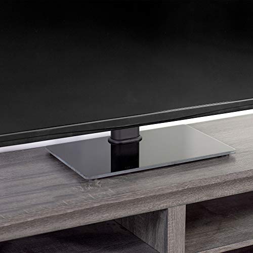 VIVO Black Universal TV Stand for 32 to 50 inch LCD LED Flat Screens, Tabletop VESA Mount with Tempered Glass Base and Cable Management STAND-TV00J