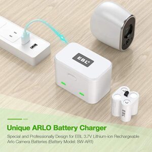 EBL Rechargeable Batteries Compatible with Arlo, CR123A Camera Batteries 2 Packs (3000mAh) and Battery Charger Work with Arlo Wireless Security Cameras(VMK 3200/VMC3030/VMS3330/3430/3530/) Upgraded