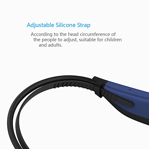 Wireless Bluetooth Headphones, Bone Conduction Headphones Universal Compatible with Android iPhone, Waterproof Open Ear Earphones Headset Underwater Hi-Fi Stereo Sound for Swimming Gym Running, Blue