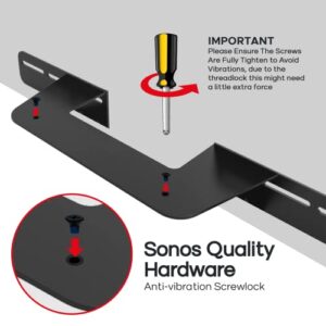 Soundbar Mount for Sonos Beam Compatible with Generation 1 & 2 Sonos Beam Sound Bar Includes All Necessary Mounting Hardware, Mounts Bracket, Black