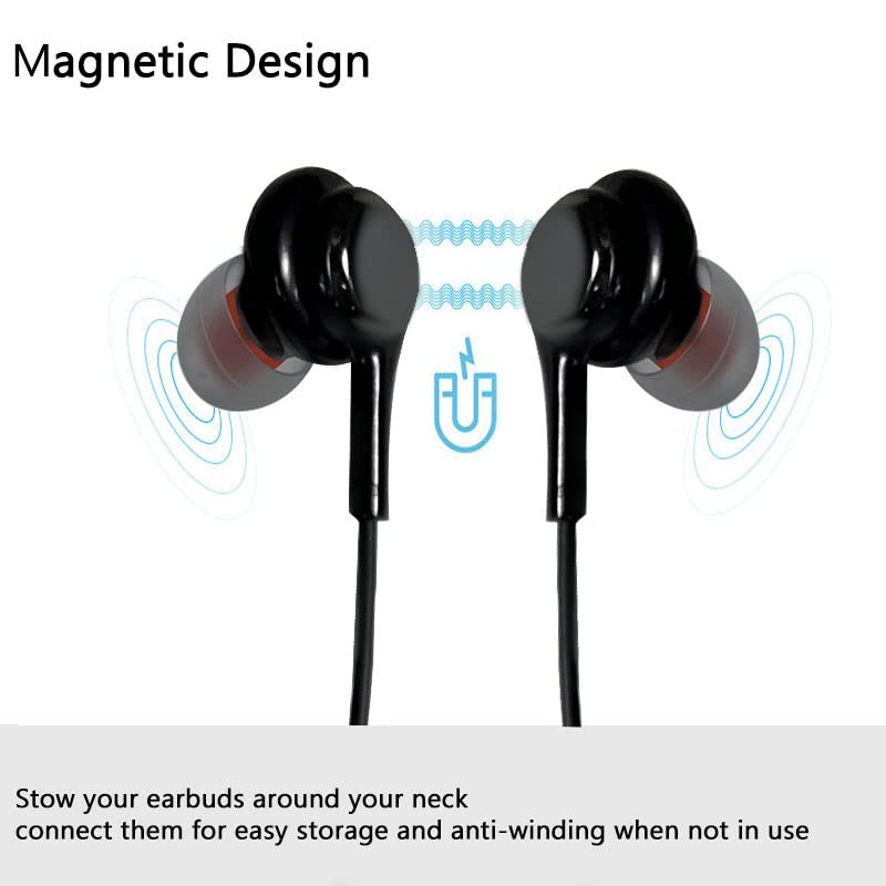 Sanpanpai Earbuds, in-Ear Earphones with Noise Cancelling Microphone & Volume Control, Lightweight Neckband Headphones, IPX5 Waterproof Sweat,Work Sport