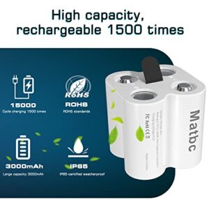 Matbc Rechargeable Batteries for Arlo, Unique 4in1 Design of 123A Camera Batteries, Replacemen with arlo Security Camera System VMK 3200/VMC3030/VMS3330/3430/3530 Battery, 4Pack 3000mAh Upgraded