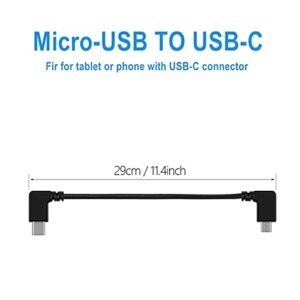 Hanatora 11.4 inch Micro USB to USB C Remote Controller Cable for DJI Mavic Mini,Mini SE,Mavic Air,Mavic 2 Pro/Zoom,Mavic Pro,Spark, Nylon Braised Phone Tablet OTG RC Cord (Type-C Connector)